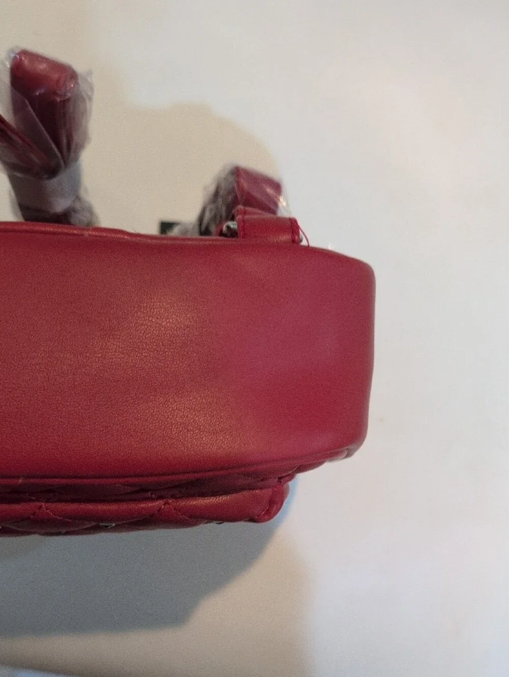 Badgley Mischka Red Quilted Mini Studded  Backpack for Women